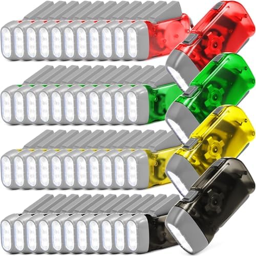 Retisee 48 Pcs Hand Crank Flashlight No Battery Required Torch Light Manual by Retisee