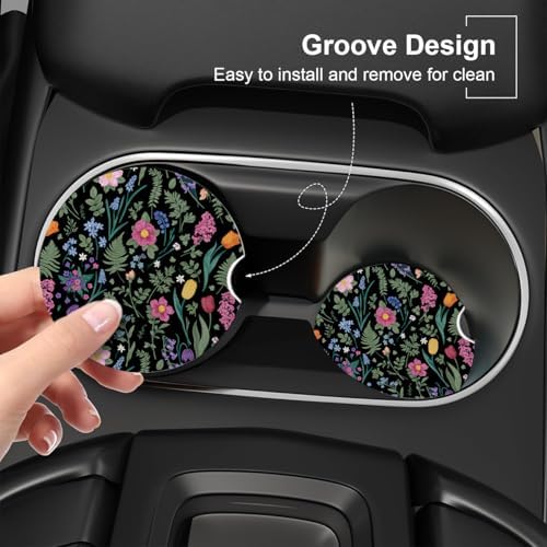 Ceramic Car Coasters – Absorbent Car Cup Holder Coaster Set - Image 2
