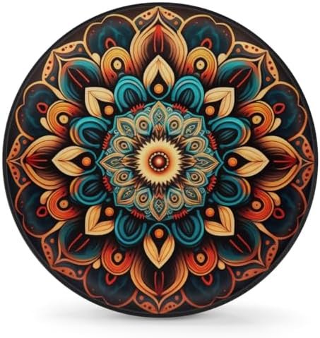 Rv Spare Tire Cover Wheel Vintage Mandala Flower Tire Covers Wheel Protectors by FengQuGou