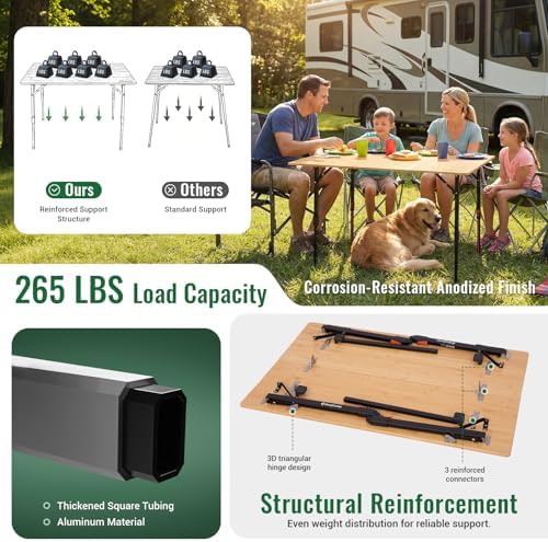 KingCamp Bamboo Folding Camping Table - Image 6