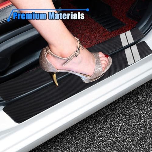 Car Door Sill Protector, Carbon Fiber Texture Threshold Sticker, Car Door Edge - Image 5