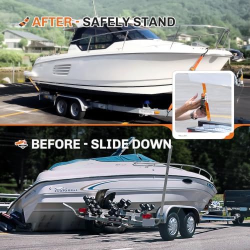 WELLUCK 304 Stainless Steel Boat Trailer Tie Down Straps 2400 LBS, 1 Inch x 4 - Image 3