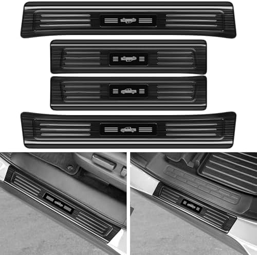 4PCS Door Sill Protector for Honda 2017-2025 2026 Ridgeline Accessories Black by YOJOJOCO