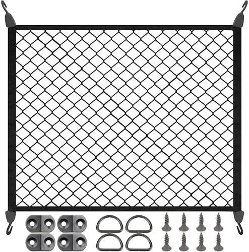 Elastic Cargo Net for SUV, Net Stretchable 31.2" x 24" Stretch to 62.4" x 48" by Omoojee