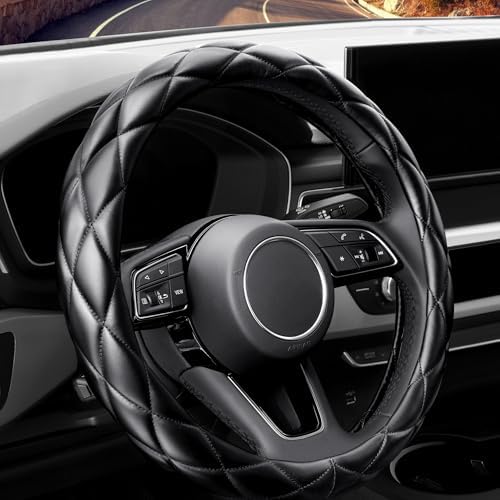 YHONGJT Soft Microfiber Leather Steering Wheel Cover, Universal 15 Inch by Unknown
