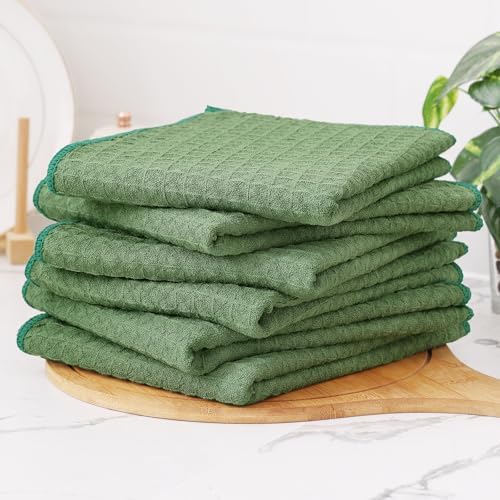 Homaxy Microfiber Kitchen Towels and Dishcloths Sets, 8 Pack, Grass Green - Image 6