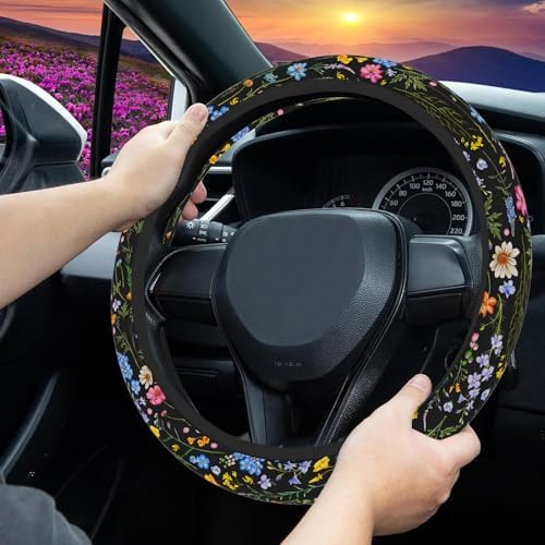 Wildflower Steering Wheel Cover, Flower Car Accessory - Image 5