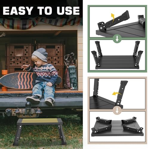 Adjustable RV Step Stool, Wide Platform, Foldable Legs - Image 6