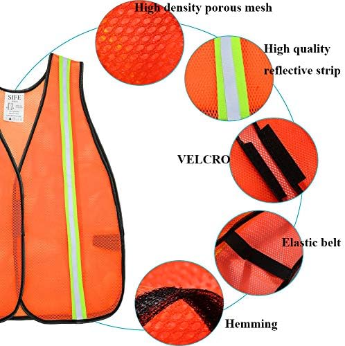SIFE 10 Pack High Visibility Reflective Safety Vest, Made from Breathable and - Image 2