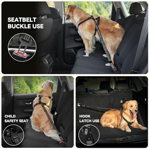 Pawaboo 1Pack Dog Car Seatbelt, 3-in-1 Dog Tether - Image 4