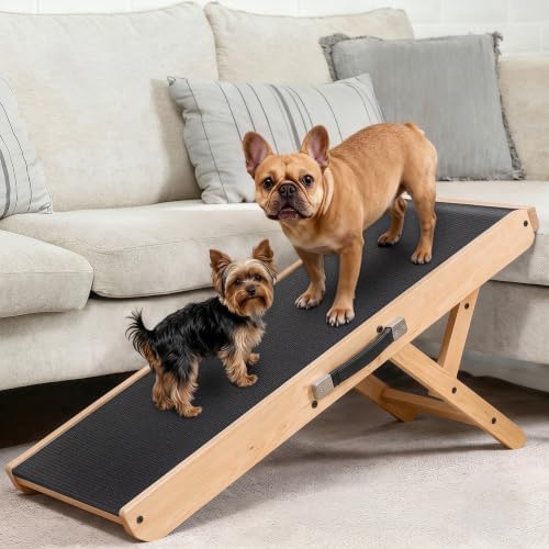 Dog Ramp for Couch – Non-Slip, Sturdy Build Foldable Wooden Dog Ramp – Supports by PriorPet