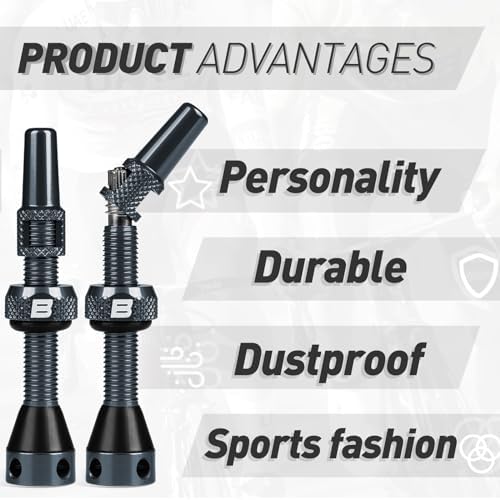 BWSHLF Tubeless Presta Valve Stem 40/44/55/60/65/80/100 mm, Super Light Alloy - Image 5