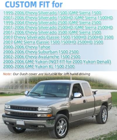 SKYLOTEC Dash Cover for 1999-2006 Chevy Silverado GMC Sierra 1500 2500 3500 - Image 2