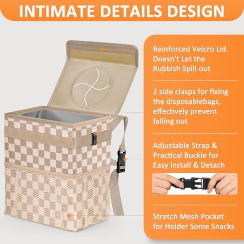 Vankor Car Trash Can with Lid Leak Proof Car Accessories - Image 4