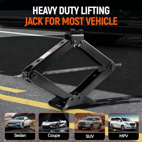3 Ton Car Jack, Universal Heavy Duty Scissor Jack, Professional Spare Tire - Image 7