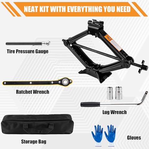 Beaiguna Portable Car Jack Kit, 2 Ton Scissor Jack - Image 4