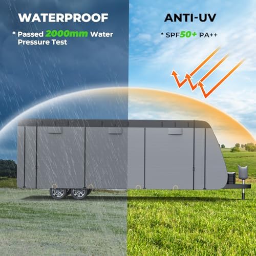 Fonzier Extra Thick 9 Layers Travel Trailer RV Cover Fits 28.7-31.6FT - Image 3
