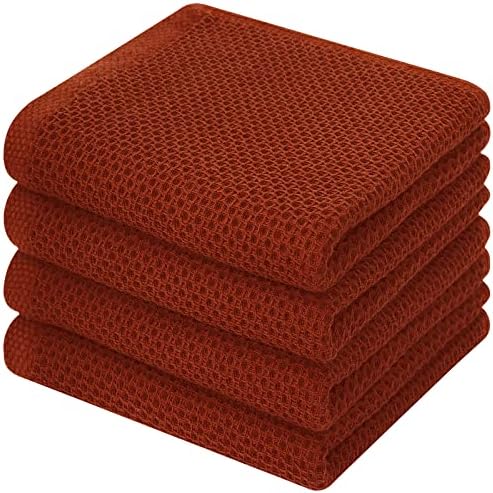 Kitinjoy 100% Cotton Waffle 4-Pack Kitchen Towels by Kitinjoy