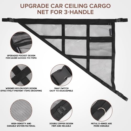 3 Handle Car Ceiling Cargo Net for SUV Roof Storage - Image 4