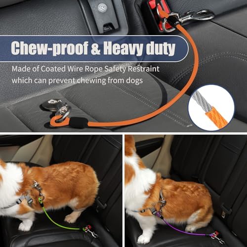 Dog Seat Belt Harness for Car, Dog Seatbelt of Coated Wire Leash Safety - Image 4