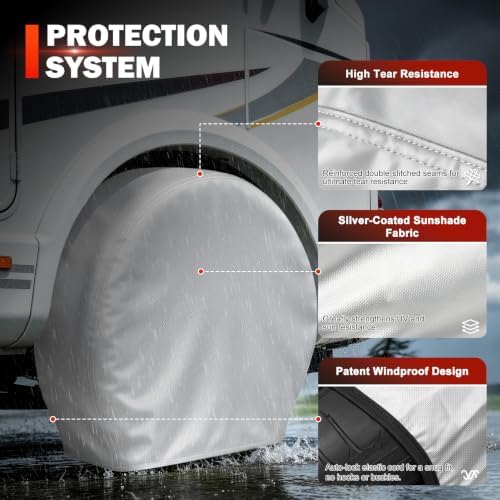 Explore Land Tire Covers 4 Pack Fit Tire Diameters 23-25.75 inch - Image 5