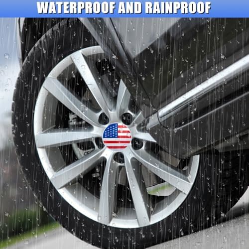 4PCS 56mm American Flag Wheel Hub Center Cap Sticker - Image 4