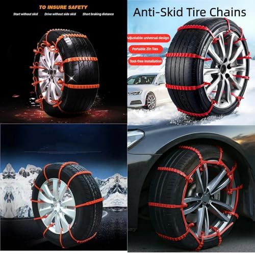 20 PCS Universal Emergency Tire Chains, Adjustable Plastic Anti-skid Ties - Image 5