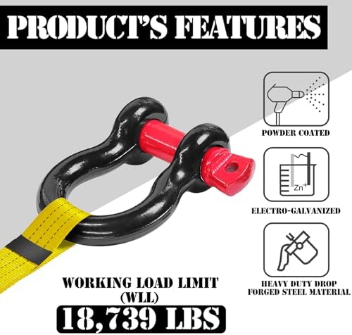 1" D Ring Shackle with 1-1/8" Screw Pin, 8.5T Working Load Limit / 51T Minimum - Image 2