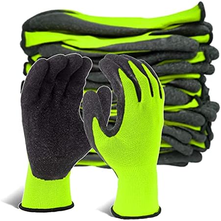 Evridwear Crinkle Latex Rubber Hand Coated Safety Work Gloves by Evridwear