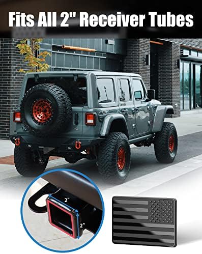 American Flag Metal Trailer Hitch Cover - Image 5