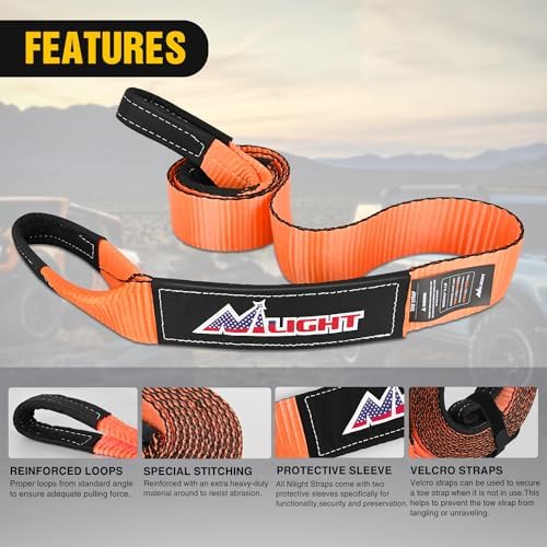 Nilight 3" x 8' Tree Saver Tow Strap Lab Tested 31, 500lbs Break Strength - Image 3
