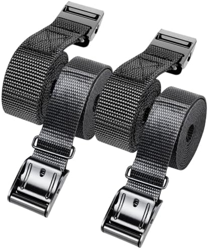 Lashing Straps 1" x 4 ft Cam Buckle Tie Downs, 100 lb, 4 Pack by Unknown