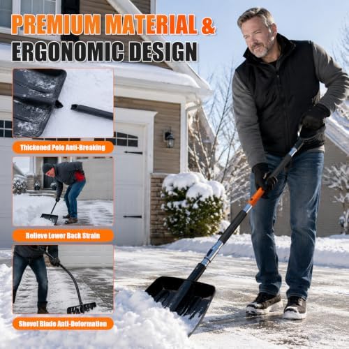 62'' Extendable Snow Brush & Ice Scrapers, Snow Shovel - Image 5