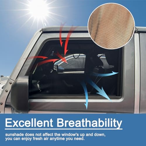 Front Window Sun Shade for Jeep, Breathable Side Window Shades Window Net - Image 5