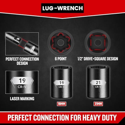 zhax Telescoping Lug Wrench, Extended Lug Wheel Wrench - Image 4