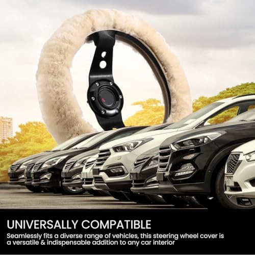 Andalus Brands Luxury Fluffy Car Steering Wheel Covers – Genuine Merino - Image 5