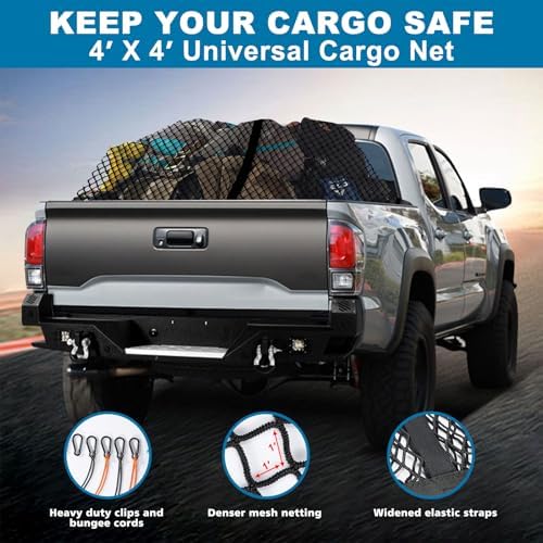 Cargo Net for Pickup Truck Bed, Highly Elastic Truck Bed Cargo Net, Cargo Mesh - Image 2