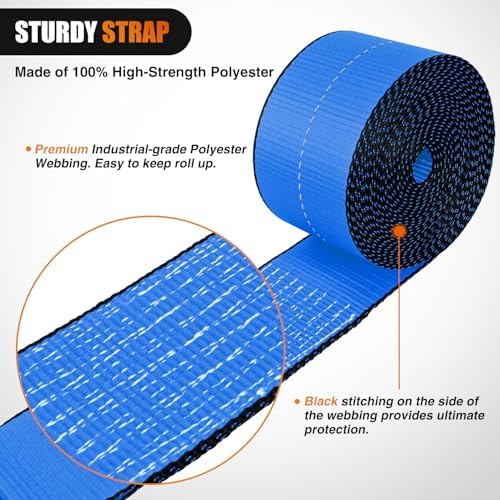 Nilight Truck Straps 4" x 30' Heavy Duty Tie Down - Image 3