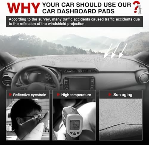Autorder Dashboard Cover Mat for Nissan Kicks 2016-2024 Accessories Dash Cover - Image 2