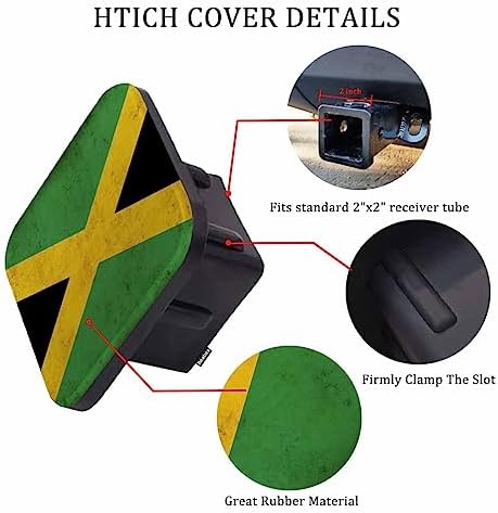 Jamaica Flag Trailer Hitch Covers Jamaican National Flag Heavy Duty Receiver - Image 3