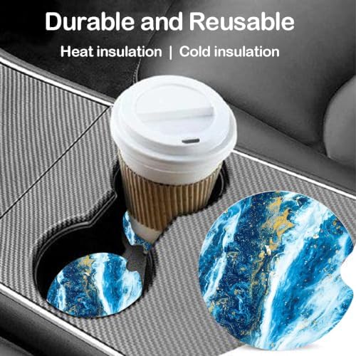 Ceramic Car Coasters – Absorbent Car Cup Holder Coaster Set - Image 2