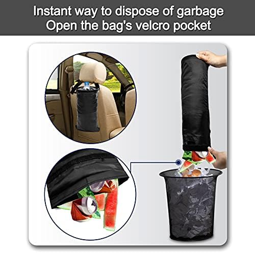 2Pcs Hanging Car Trash Bag Washable Reusable Car Garbage Can - Image 6