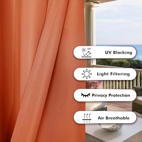 BONZER Outdoor Curtains for Patio Waterproof Thick - Image 4