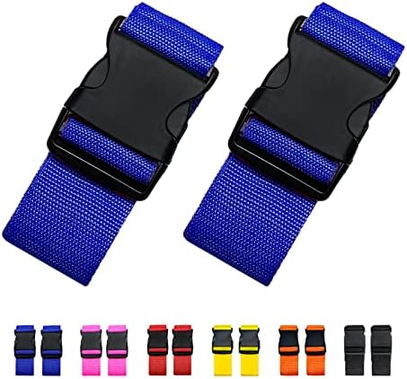 2 Pack Suitcase Straps, Bright Color Adjustable Luggage Belts, TSA Approved by Jcpmcxs