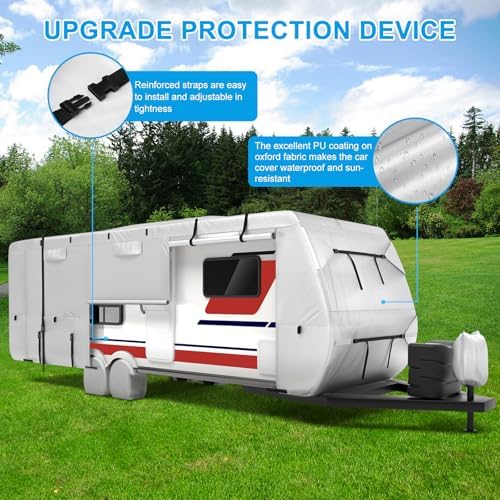 Mofeez Travel Trailer RV Cover 420D Oxford 18'-20' Camper Cover RV Covers - Image 4