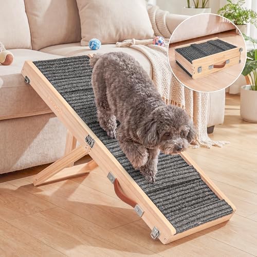 Foldable Dog Ramp for Bed/Couch/Small Dog, Adjustable Dog Stairs - Image 3