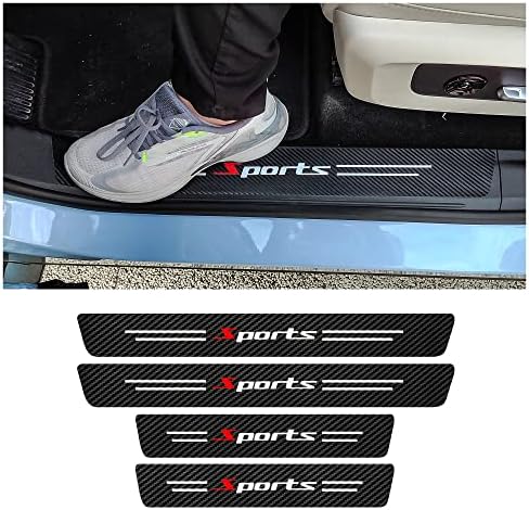 4Pcs Car Door Sill Protector, Sport Carbon Fiber Threshold Anti-Scratch Sticker by NHHC