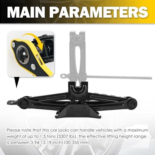 1.5T Scissor Jack for Car, Heavy Duty Scissor Car Jack Kit - Image 3