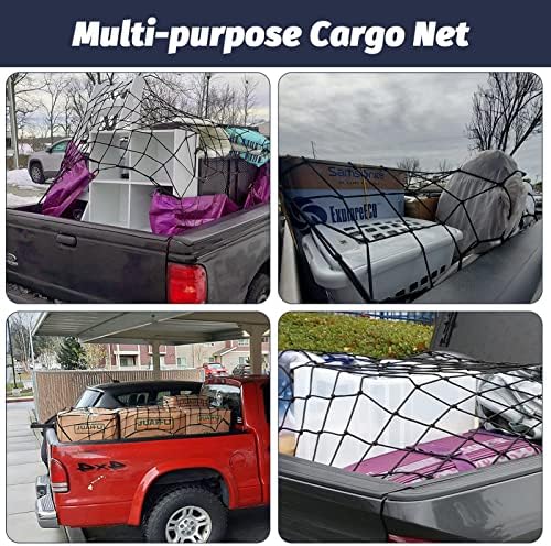 Cargo Net for Truck Pickup 4'x6' Stretches to 8'x12' Heavy Duty Truck Bed Cargo - Image 6