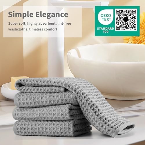 Microfiber Waffle Face Towels, 2 Pieces, Fast Drying, Lint Free 430 GSM - Image 6